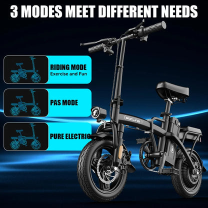 500W Folding Electric Bike for Adults with Disc Brakes