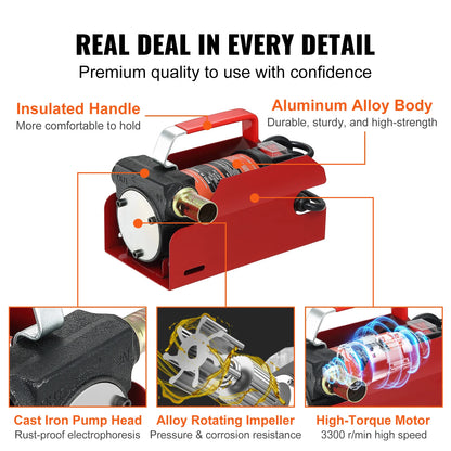 12V Diesel Fuel Transfer Pump Kit With Auto Shut-Off