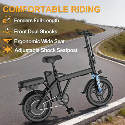 Foldable 14" Electric Bike 500W Motor 48V Battery