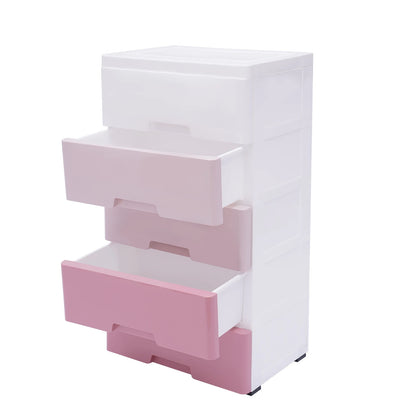 **Modern 5-Layer Pink & White Shoe Cabinet for Entryway**