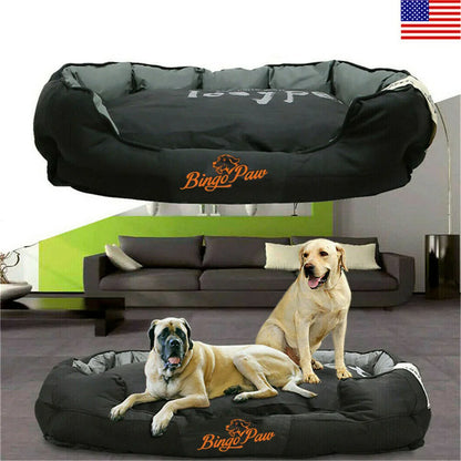 "Waterproof Orthopedic Dog Bed With a Washable Jumbo Pet Sofa Mat"