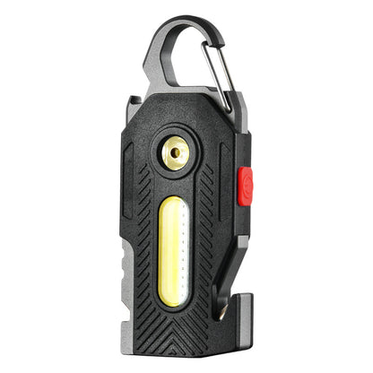 Multifunctional Keychain Flashlight, COB LED Emergency Work Light, Rechargeable