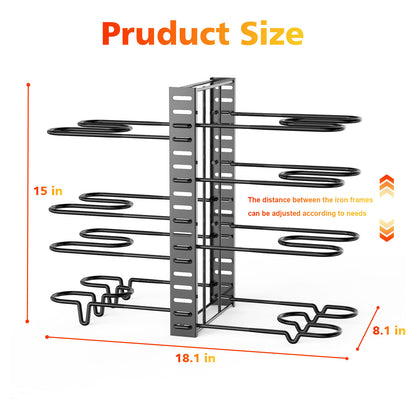 Pot And Pan Organizer, Pot Lid Holders & Pan Rack, Multiple DIY Methods, 8 Tier Pot Racks, Adjustable Kitchen Organization And Storage For Pots And Pans.