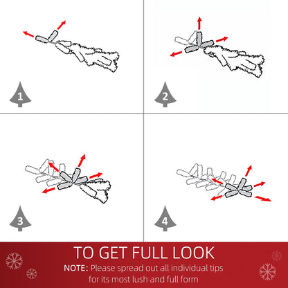 4.9ft Artificial Christmas White- Tree Xmas Holidays Decor With Ornament White