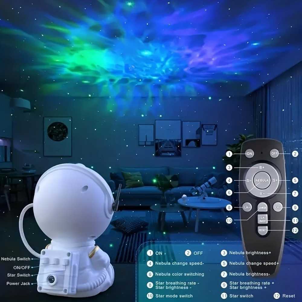 Astronaut Galaxy Projector, Star Projector Galaxy Night Light - Astronaut Light Projector, Starry Nebula Ceiling LED Lamp with Remote Control,