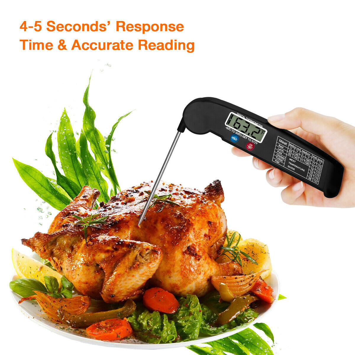 "Digital Instant Read Meat Thermometer – Perfect for Cooking, Steak, BBQ, Grill, Smoker, and Oven – Essential Barbecue Accessories for Kitchen, Grill, and Rotisserie" - Growtochoice LLC