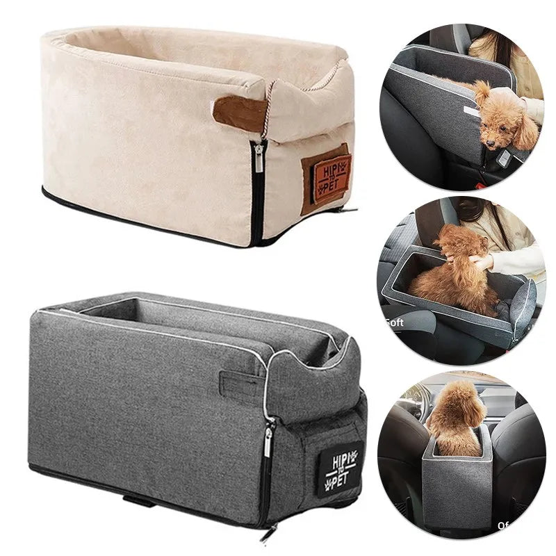 Dog Car Seat Bed Car Central Dog Car Seat Bed Portable Dog Carrier for Small Dogs Cats Safety Travel Bag Dog Accessories - Growtochoice LLC