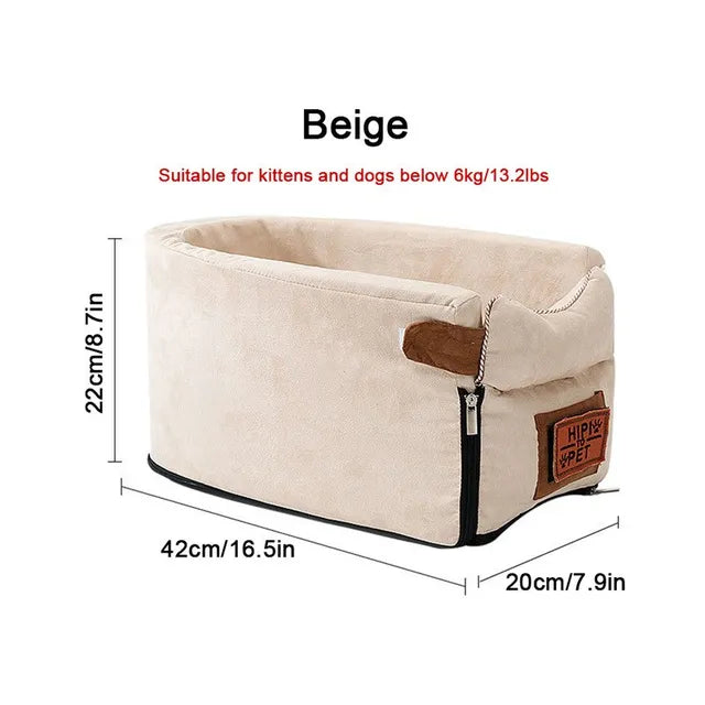 Dog Car Seat Bed Car Central Dog Car Seat Bed Portable Dog Carrier for Small Dogs Cats Safety Travel Bag Dog Accessories - Growtochoice LLC