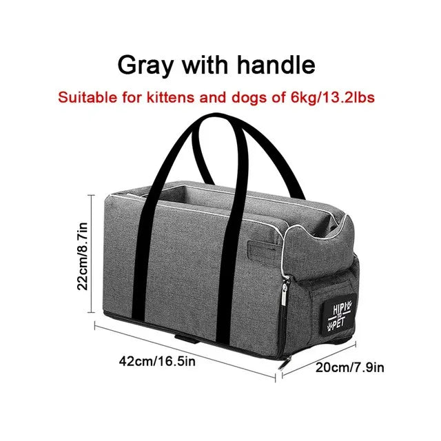 Dog Car Seat Bed Car Central Dog Car Seat Bed Portable Dog Carrier for Small Dogs Cats Safety Travel Bag Dog Accessories - Growtochoice LLC