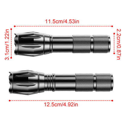 18650 High-Power LED Flashlight, USB Rechargeable, Zoomable Camping Light - Growtochoice LLC