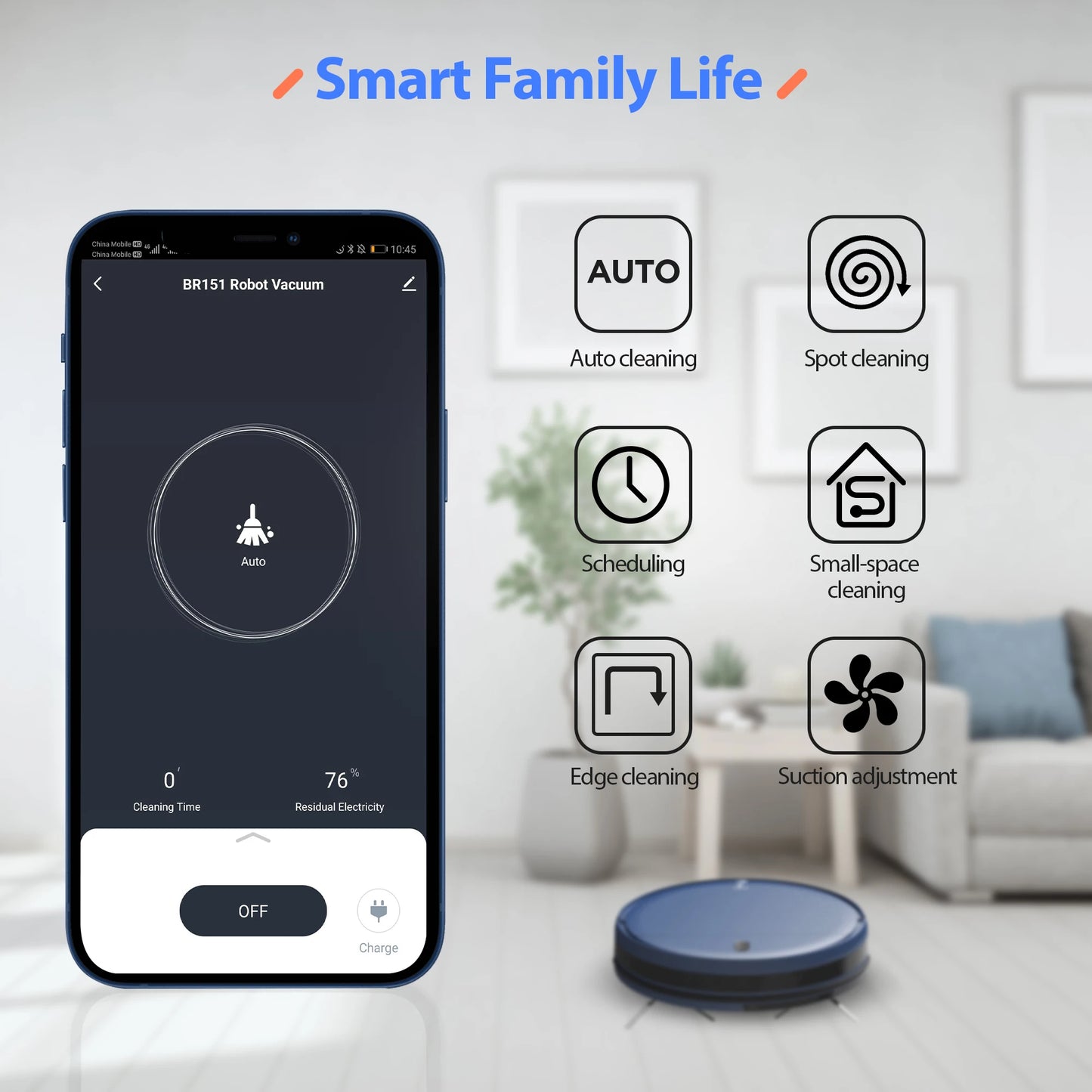 GOOVI BR151 Robot Vacuum, 4500Pa Suction 3 in 1 Mopping Sweeping - Growtochoice LLC