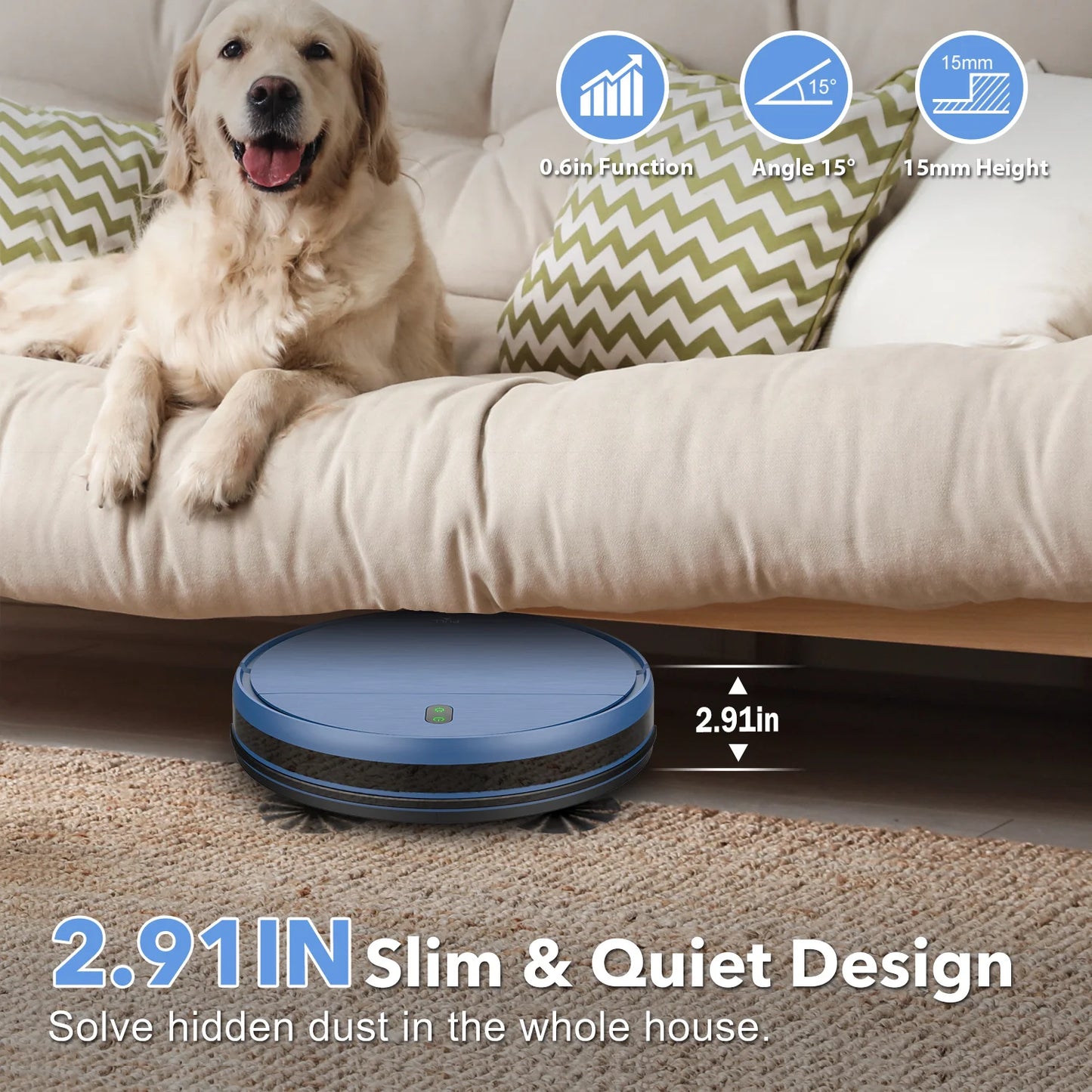 GOOVI BR151 Robot Vacuum, 4500Pa Suction 3 in 1 Mopping Sweeping - Growtochoice LLC