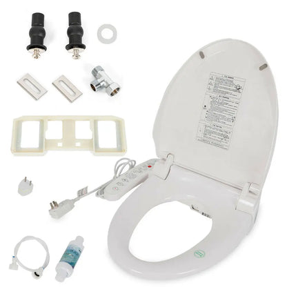 Multifunctional Auto Flush Toilet Seat Bathroom Electric Bidet Cover W/ Heated Anti-Bacterial Seat Double Nozzles Self-Cleaning - Growtochoice LLC