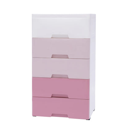 **Modern 5-Layer Pink & White Shoe Cabinet for Entryway** - Growtochoice LLC