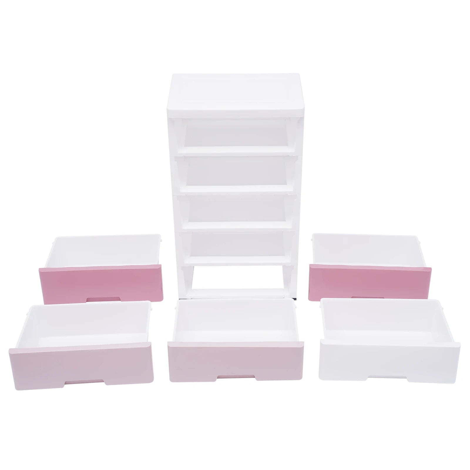 **Modern 5-Layer Pink & White Shoe Cabinet for Entryway** - Growtochoice LLC