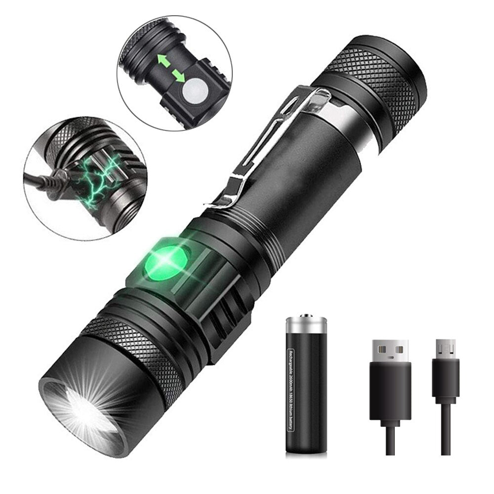 High-Power LED Flashlight, Zoomable & Waterproof with 4 Modes - Growtochoice LLC