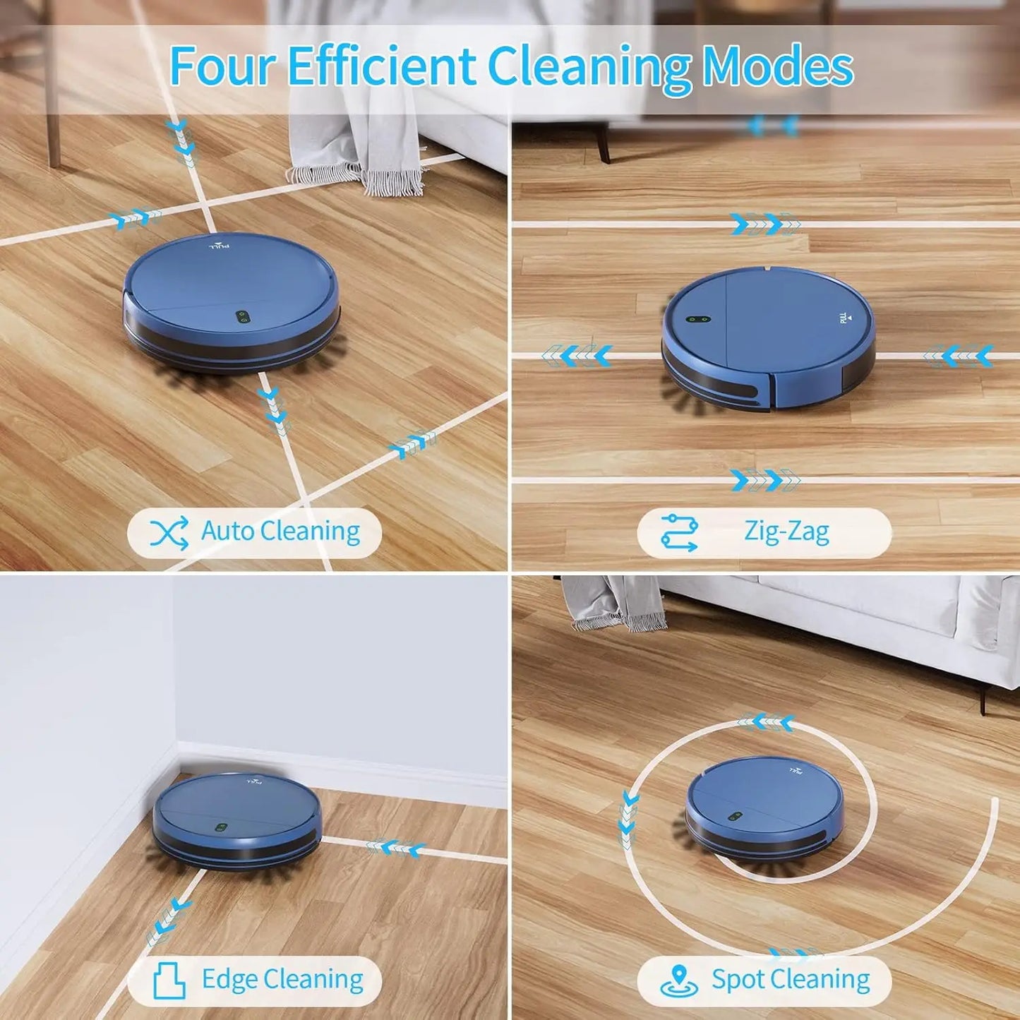 Robot Vacuum and Mop, 2 in 1 Robot Vacuum Self-Charging Robot Vacuum Cleaner Compatible with WiFi/APP, Ideal for Hard Floor - Growtochoice LLC