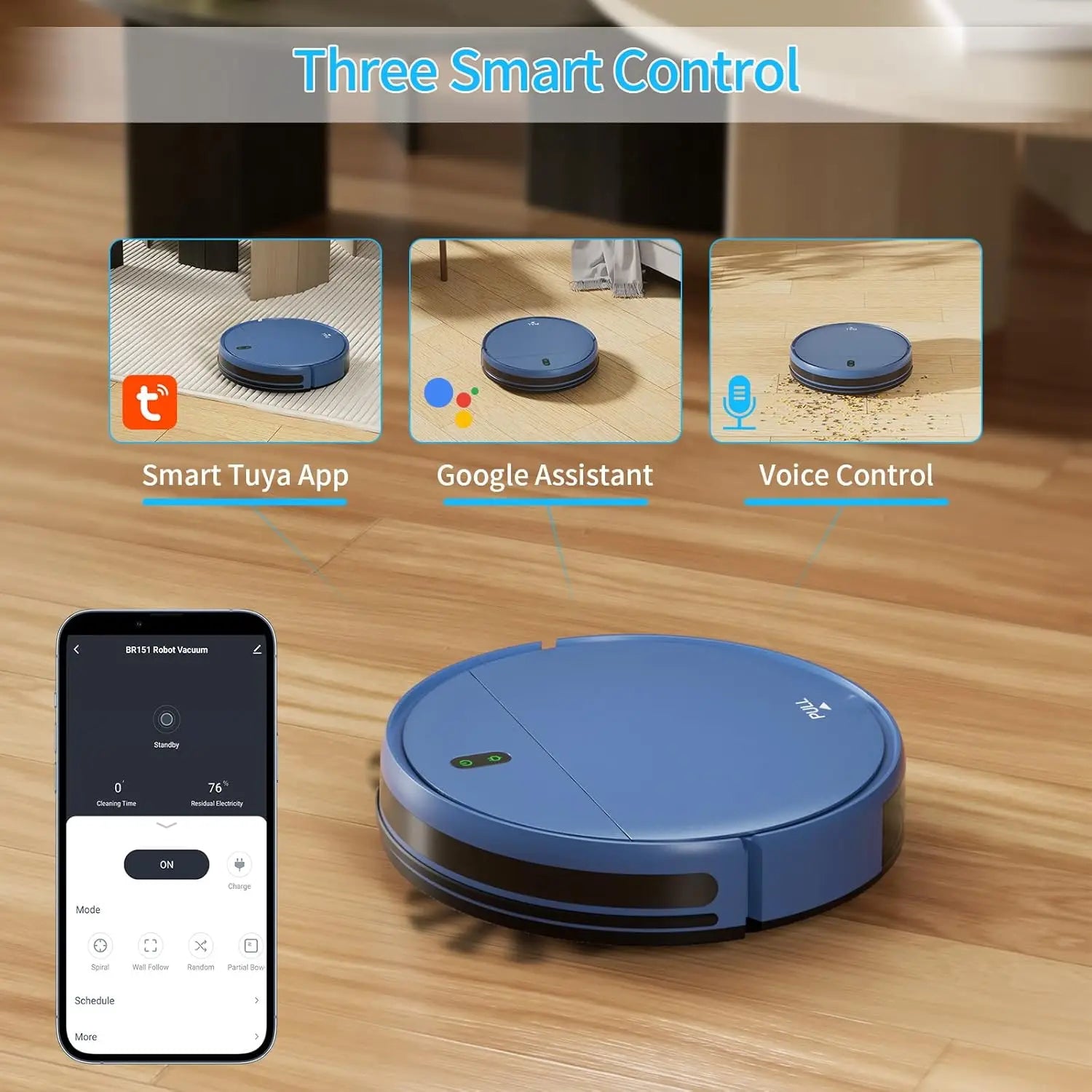 Robot Vacuum and Mop, 2 in 1 Robot Vacuum Self-Charging Robot Vacuum Cleaner Compatible with WiFi/APP, Ideal for Hard Floor - Growtochoice LLC