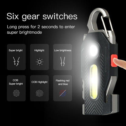 Multifunctional Keychain Flashlight, COB LED Emergency Work Light, Rechargeable - Growtochoice LLC
