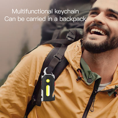 Multifunctional Keychain Flashlight, COB LED Emergency Work Light, Rechargeable - Growtochoice LLC