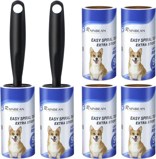 **Extra Sticky Pet Hair Lint Rollers, 540 Sheets with 4 Refills & 2 Handles** - Growtochoice LLC