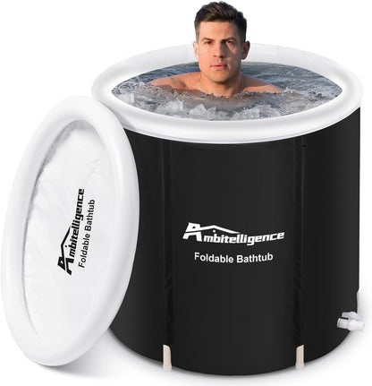 Recovery Ice Tub Foldable Bathtub Outdoor Portable Cold Water Therapy Tub Fitness Rehab Ice Tub For Athletes Long Lasting Insulated Ice Tub, Spa Soaking Bucket - Growtochoice LLC