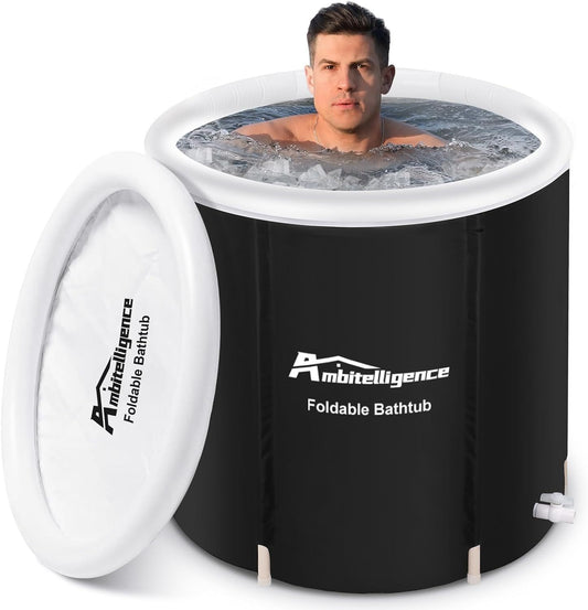 Recovery Ice Tub Foldable Bathtub Outdoor Portable Cold Water Therapy Tub Fitness Rehab Ice Tub For Athletes Long Lasting Insulated Ice Tub, Spa Soaking Bucket - Growtochoice LLC