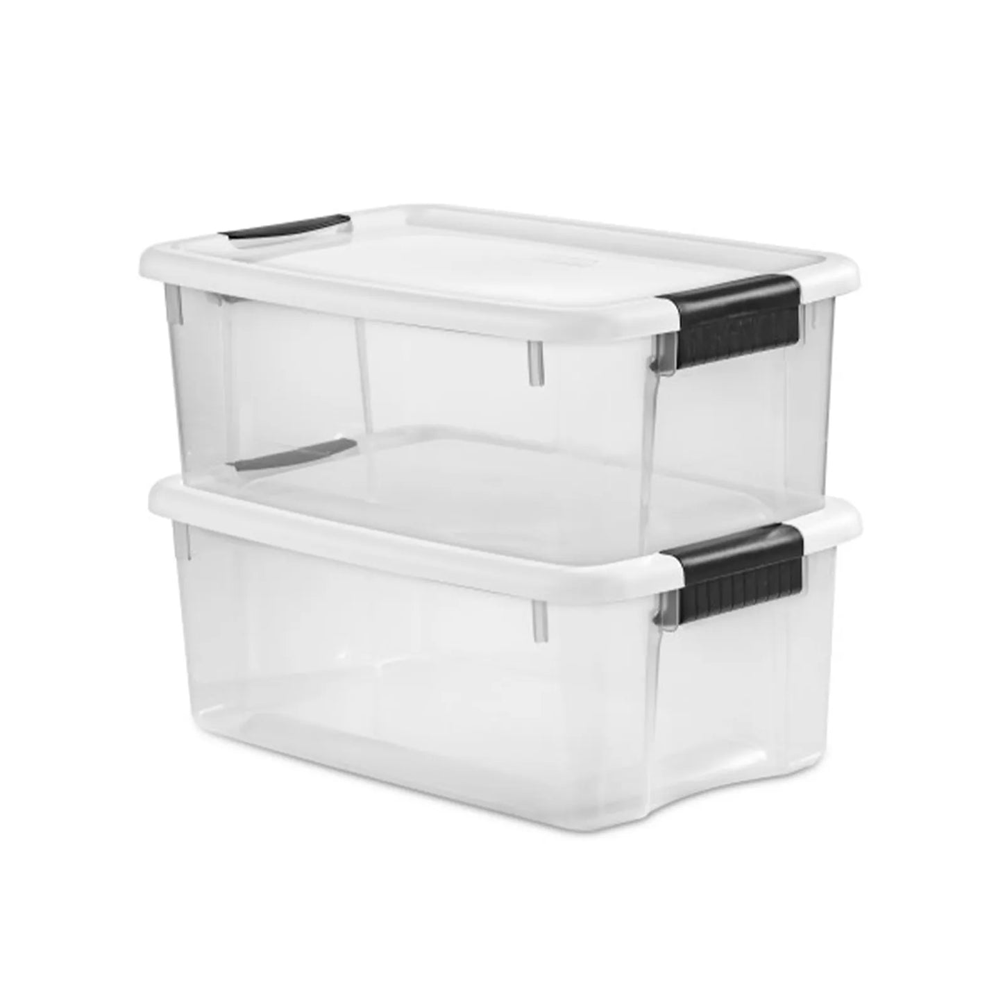 Sterilite 18 Qt Clear Plastic Stackable Storage Bin w/ White Latch Lid, 18 Pack - Growtochoice LLC