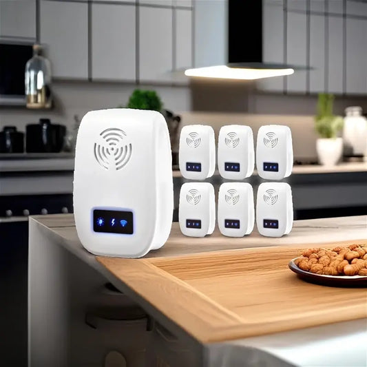 "Ultrasonic Pest Repeller 6-Pack, Electronic Plug-In for Mice, Roaches, Spiders, Ants, Flies & Bugs (White)" - Growtochoice LLC