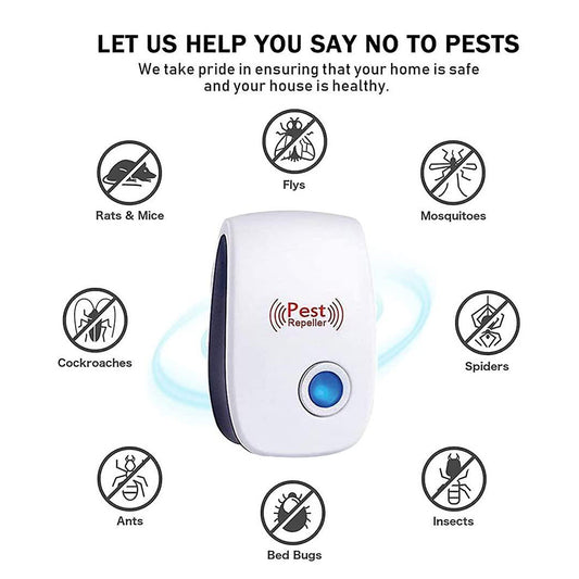Ultrasonic Pest Repeller 6-Pack, Plug-In for Mice, Roaches, Spiders & Bugs (White) - Growtochoice LLC
