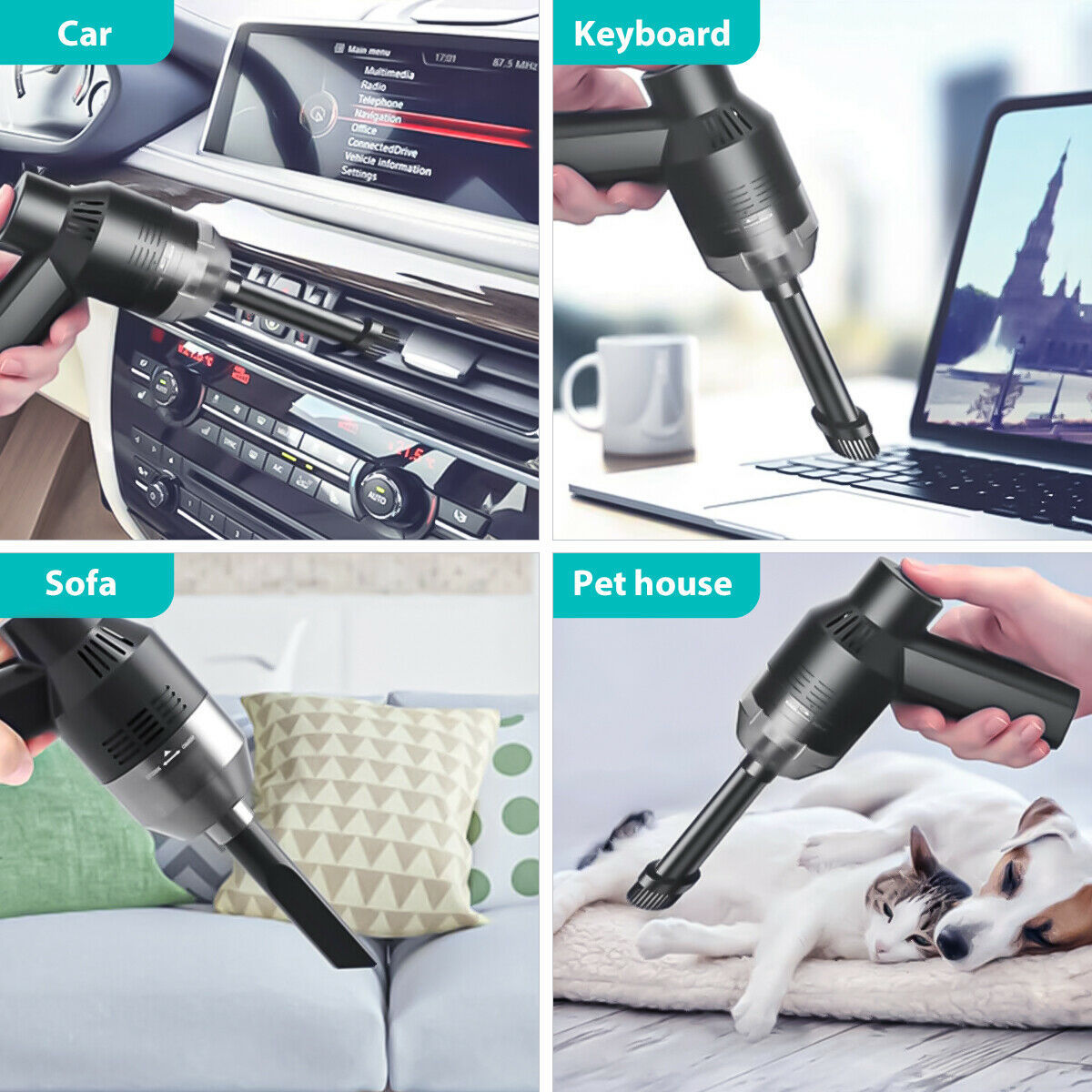 "USB Rechargeable Cordless Keyboard Vacuum Cleaner with Cleaning Gel – Portable Computer Cleaner for Car, Laptop, PC, Piano, and Pet Hair" - Growtochoice LLC