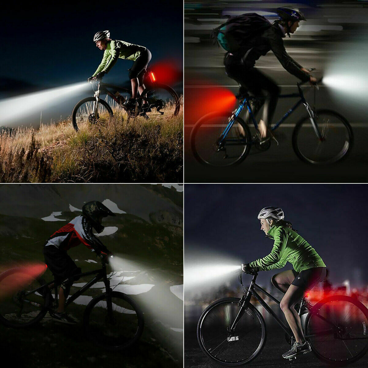 USB Rechargeable LED Bicycle Headlight Bike Head Light Cycling Rear Front Lamp Bike Light Rainproof USB Rechargeable LED bicycle Light - Growtochoice LLC