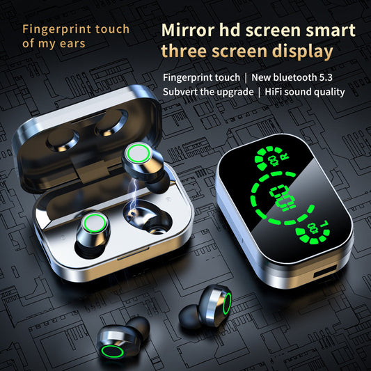 Wireless Bluetooth-compatible Headset TWS Large Screen Smart Digital Display In Ear Breathing Light - Growtochoice LLC