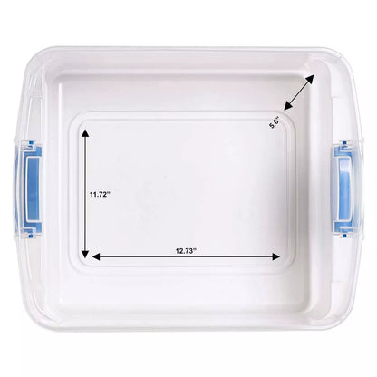 Homz 15.5 Qt Clear Stackable Storage Containers with Secure Lids, 4-Pack