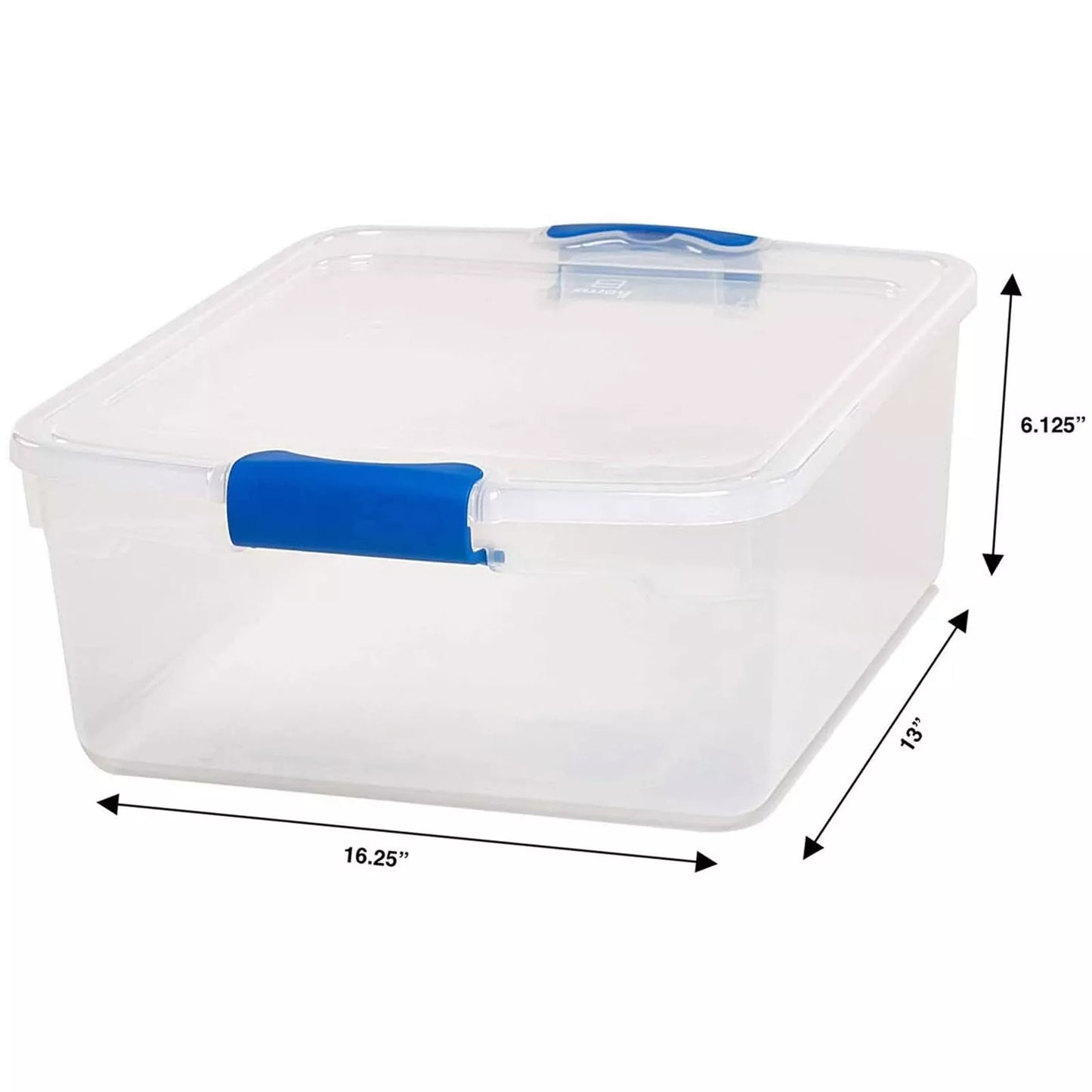 Homz 15.5 Qt Clear Stackable Storage Containers with Secure Lids, 4-Pack