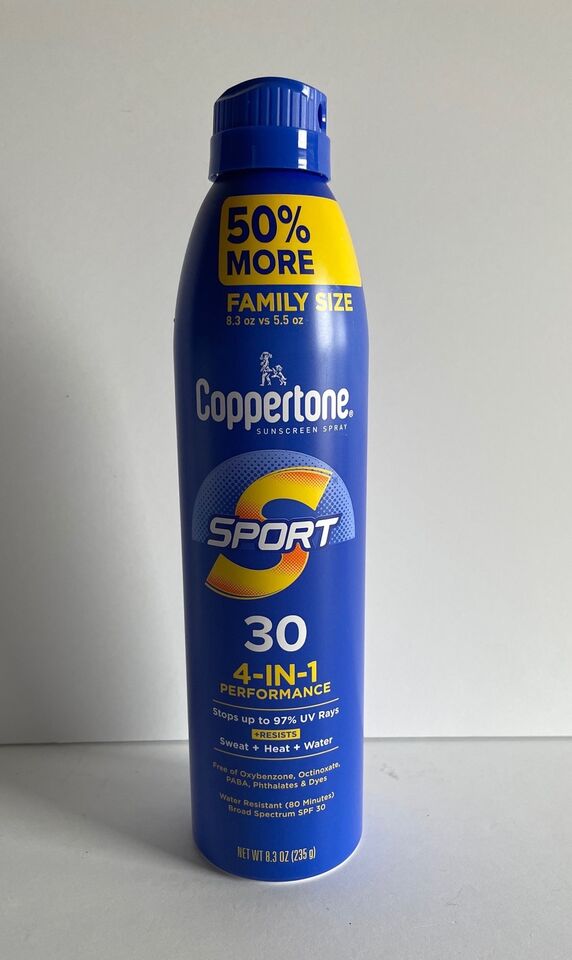 COPPERTONE SET OF 3 SPF 30 SPORT 4-IN-1 SUNSCREEN SPRAY 8.3 OZ EACH