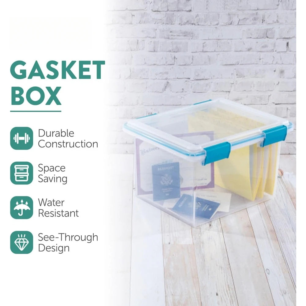 16-Pack Gasket Box, Weather-Resistant Storage Bins with Latching Lids, 32 Quart - Growtochoice LLC