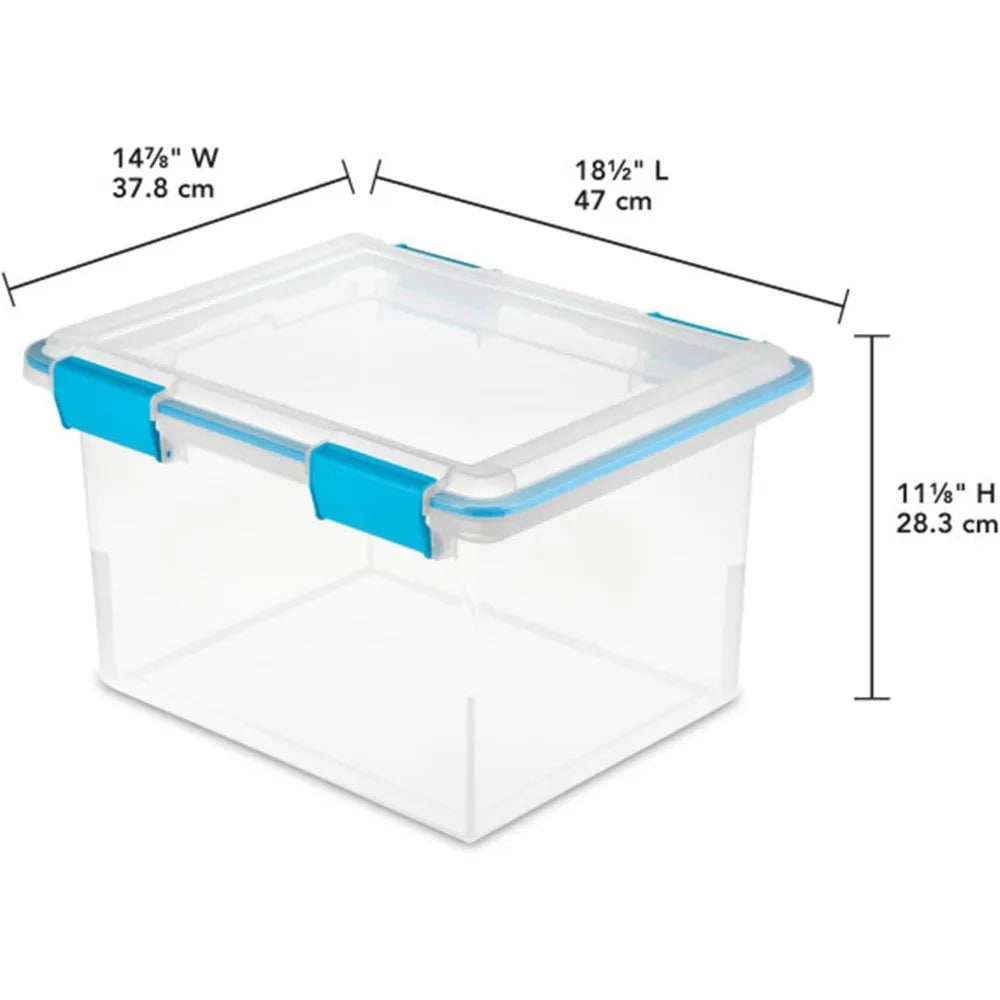 16-Pack Gasket Box, Weather-Resistant Storage Bins with Latching Lids, 32 Quart - Growtochoice LLC