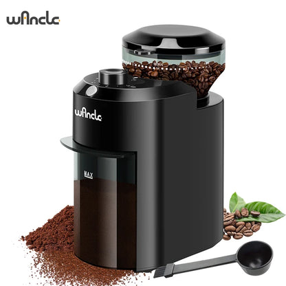 "Electric Burr Coffee Grinder with 28 Adjustable Grind Settings"