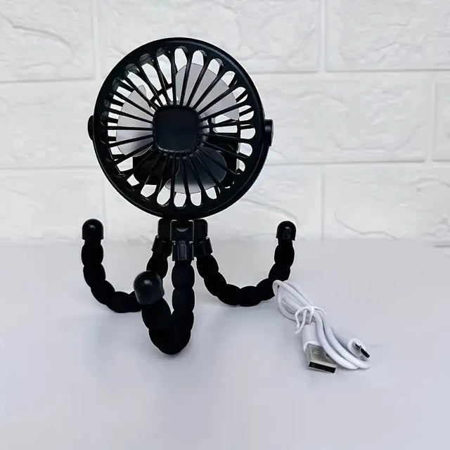 Baby Stroller Fan Hand Held Rechargeable USB Bladeless Small Folding Fans Mini Ventilator Silent Table Outdoor Cooler Neck Fan