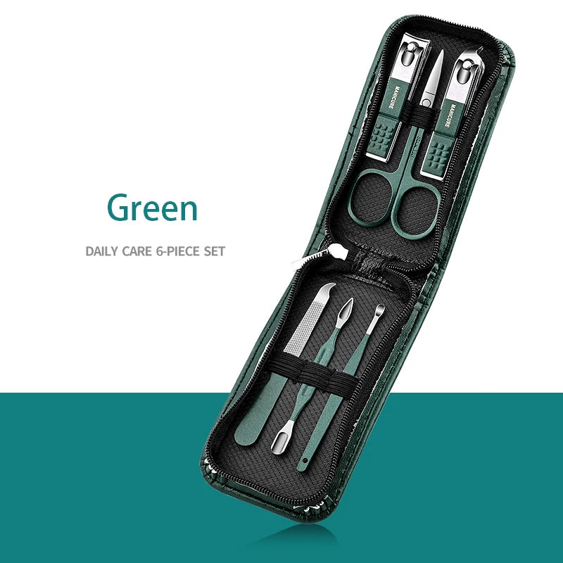 Professional 7/10/12/18 Piece Nail Care Kit Stainless Steel Manicure & Pedicure Set Nail Clipper Set with Travel Case - Growtochoice LLC