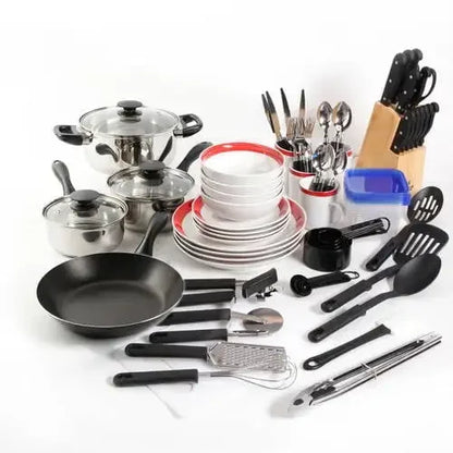 Revamp Your Kitchen with Gibson Home's 95-Piece Combo Set: Non-Stick Black Pots and Pans for Effortless Cooking and Food Preparation