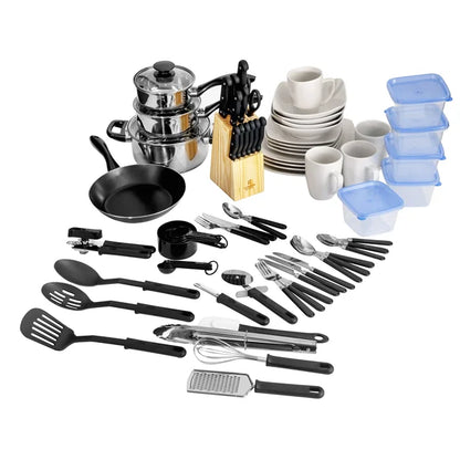 Revamp Your Kitchen with Gibson Home's 95-Piece Combo Set: Non-Stick Black Pots and Pans for Effortless Cooking and Food Preparation