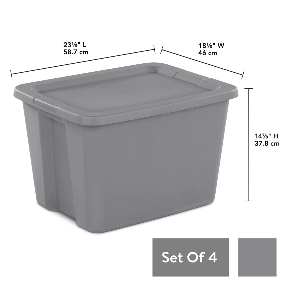 18 Gallon Tote Box Plastic, Set of 8 storage box closet organizer organizer box