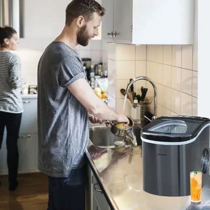 26 lb. Countertop Ice Maker, Black/ Stainless Steel