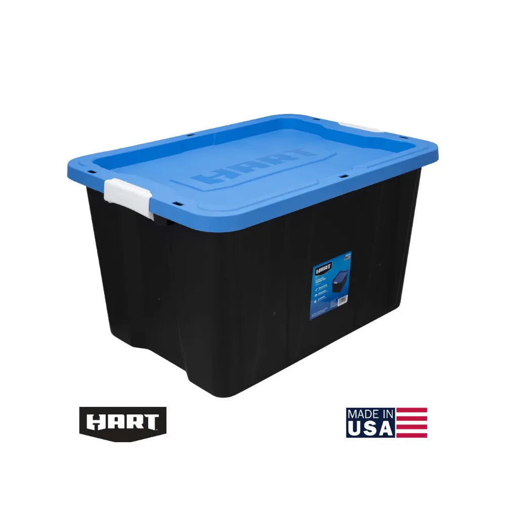 27 Gallon Heavy Duty Latching Plastic Storage Bin Container, Black, Set of 4, Strong and Durable, 28.90 X 20.50 X 16.50 Inches