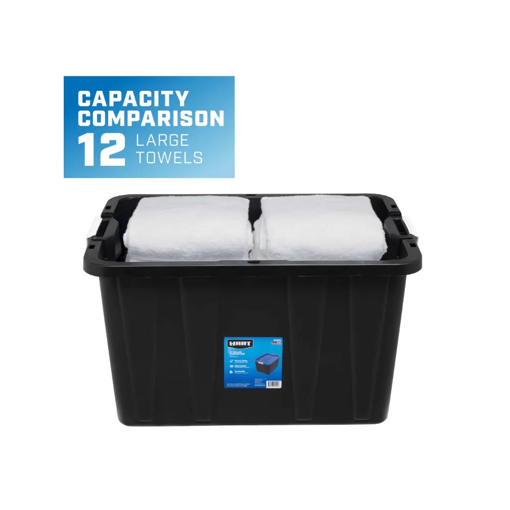 27 Gallon Heavy Duty Latching Plastic Storage Bin Container, Black, Set of 4, Strong and Durable, 28.90 X 20.50 X 16.50 Inches