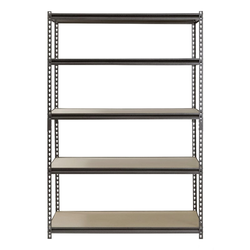Muscle Rack 48"W x 24"D x 72"H 5-Shelf Steel Freestanding Shelves, Silver-Vein shelves storage organizer shelf