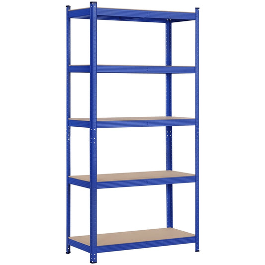 Smile Mart 5-Shelf Boltless & Adjustable Steel Storage Shelf Unit, Blue, Holds Up To 386 Lb Per Shelf L 35.5 X W 16 X H 71’’