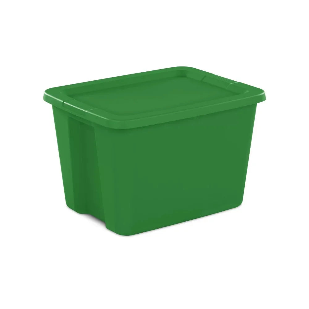 Sterilite 18 Gallon Tote Box Plastic, Elf Green, Set of 8